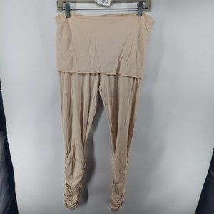 caraucci fold over jogger pants size large beige